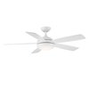 Wac Odyssey 5-Blade Smart Ceiling Fan 54in Matte White with 3000K LED Light Kit and Remote Control F-005